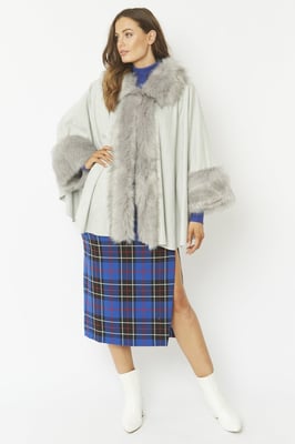 Faux Fur Faux Suede Cape