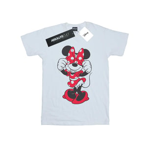 Disney Womens/Ladies Minnie Mouse Bow Eyes Cotton Boyfriend T-Shirt (White)