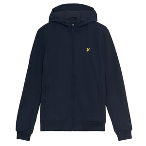 Donker marineblauw softshelljack met fleece aan de achterkant van Lyle & Scott
