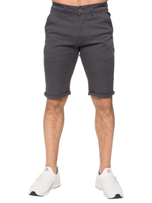 Enzo | Heren slim fit stretch chinoshort - grijs