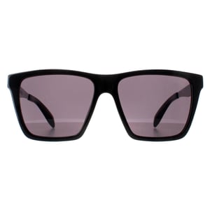 Alexander McQueen AM0352S 001 glanzend zwart en donkergrijs chroom zonnebril