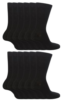 12 Pair Multipack Kids Plain School Socks | Boys & Girls | 3 Sizes | Sock Snob Childrens Cotton Rich Socks - Black
