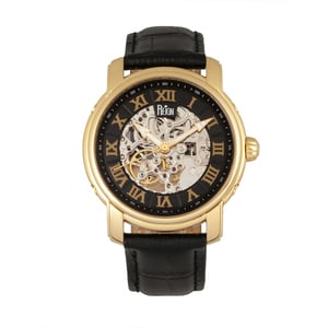 Reign Kahn Automatic Skeleton Leather-Band Watch