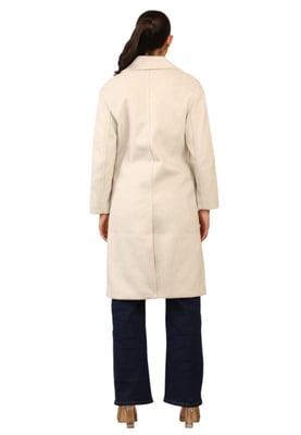 Bershka Womens Double Breasted Trench Coat in Ivory