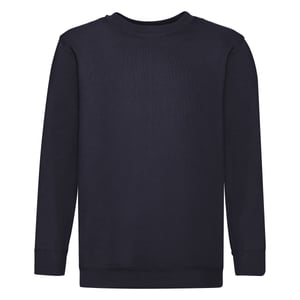 Fruit Of The Loom Childrens Unisex Set In Sleeve Sweatshirt (Donker Marine)