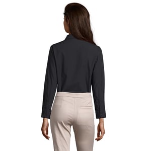 SOLS Dames/Dames Executive Poplin Business Blouse met lange mouwen (Zwart)