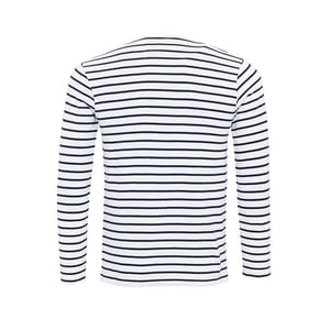 Premier Heren Long John Stripe Roll Sleeve T-shirt (Wit/Zwaar)