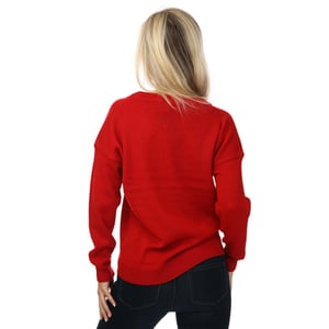 Brave Soul trui met V-hals voor dames, rood