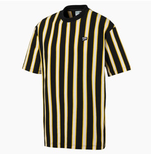 Puma Heren Downtown Stripe T-shirt Casual Zwart T-Shirt 595687 01