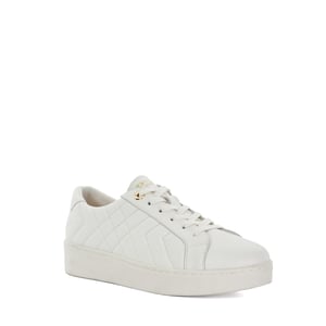 Dune Ladies Egent - Quilted Platform Sole Lace-Up Trainers