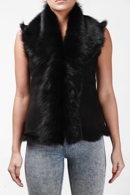 Toscana Sheepskin Short Gilet-Denver för kvinnor