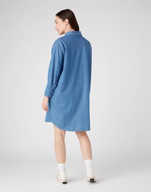 Wrangler Denim shirtdress mid indigo