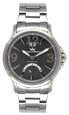 Yonger Silver Stainless Steel Black Dial Watch
