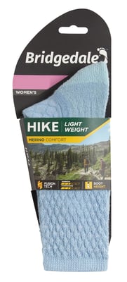 Bridgedale - Womens Hiking Lightweight Merino Socks - Powder Blue