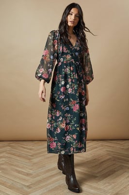 Bow Back Chiffon Midi Dress