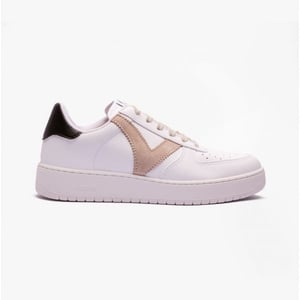 MADRID CONTRAST FAUX LEATHER Womens Trainers Taupe