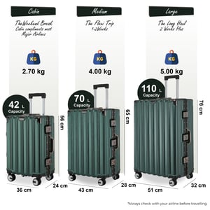 Hardshell Groene Kofferset Robuuste 8 Wiel Bagage Cabine Koffer Tas