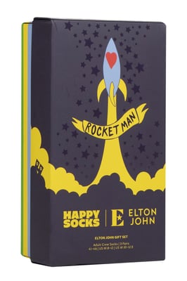 3 Pack Elton John Unisex Socks - Navy