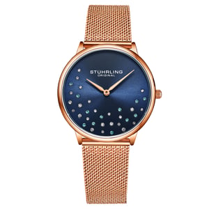 Rose Gold and Blue Symphony Quartz 38mm