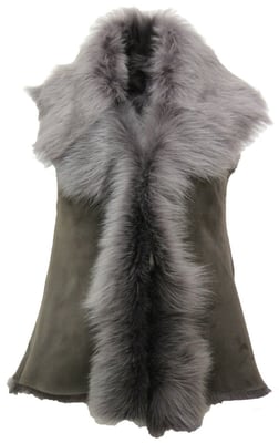 Toscana Sheepskin Short Gilet-Denver för kvinnor
