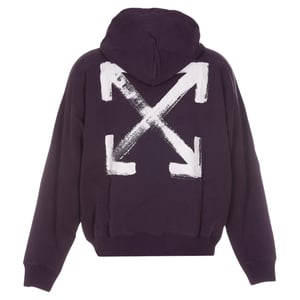 Off-White Paint Arrow Logo Slim Fit Aubergine Purple Hoodie