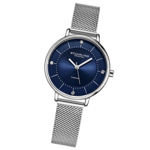 Navy Blue and Silver Almasi Quartz 34mm