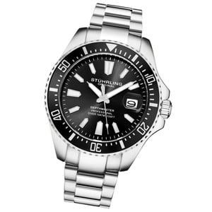 Silver and Black Depthmaster Quartz 42mm