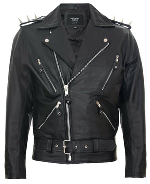 Brando Black ''Ghostrider'' Spiked Leather Biker Jacket