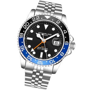 Svart och blå Meridian GMT Kvarts 42 mm