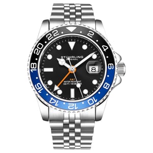 Svart och blå Meridian GMT Kvarts 42 mm