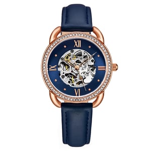 Marinblå och Roséguld Automatisk 36 mm