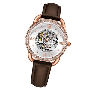 Roséguld och brunt automatisk 36 mm