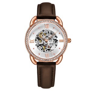 Roséguld och brunt automatisk 36 mm