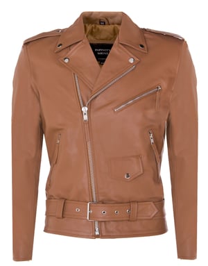 Leather Brando Biker Rock Motorcycle Hide Jacket
