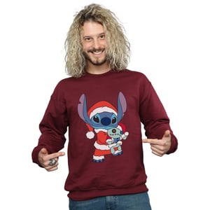 Disney Heren Lilo en Stitch Kerst Sweatshirt (Bourgondië)