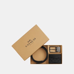 Wide Harness and Card Case Gift Box in Signature