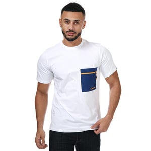 Wit-blauw Berghaus Drakestone-T-shirt met zak voor heren