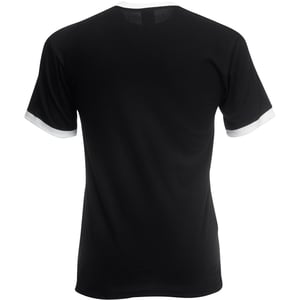 Fruit Of The Loom Heren Ringer T-shirt met korte mouwen (Zwart/Wit)