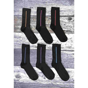 6 pairs mens formal patterned coloured dress cotton socks