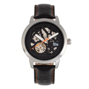 Reign Rudolf Automatic Skeleton Leather-Band Watch