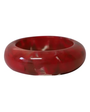 Lanvin Marble Resign Bangle Bracelet in Red and Black Plastic
