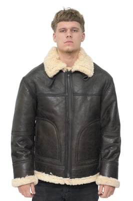 B3 Aviatorjacka i fårskinn och shearling för herrar-Gloucester