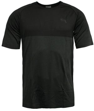Puma Mens Pace evoKnit Fitness Tränings T-shirt Topp Svart Grå 575037 01 RW83