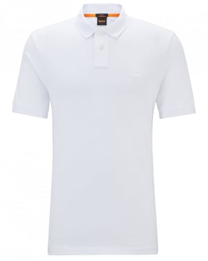 BOSS Orange Passenger Mens Stretch-Cotton Slim-Fit Polo Shirt with Logo Patch NOS