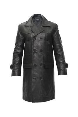 Mens Cowhide Leather Peacoat-Dortmund