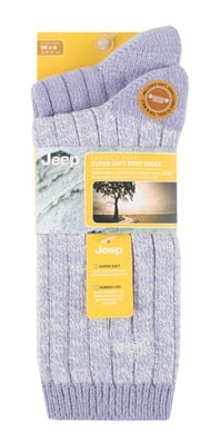 Jeep - 2 Pack Ladies Supersoft Hiking Boot Socks