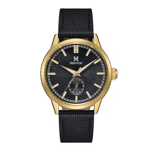 Heritor Automatic Argento Leather-Band Watch