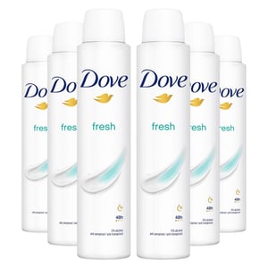 Dove Fresh Anti-Perspirant with 48H Sweat Protection Deo for Women 200ml, 6 Pack