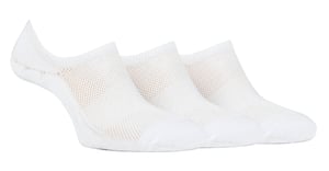 Ladies Bamboo No Show Socks | Jeep | Breathable Anti Blister Cushioned Invisible Socks with Non Slip Heel Grip - White