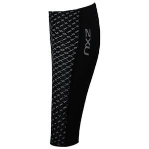2XU Reflecterende compressie unisex kuitbeschermers zwart/zilver